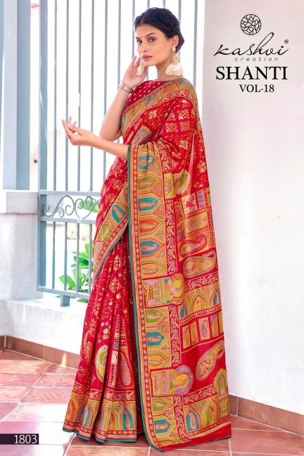 Kashvi shanti vol-18 low cost sarees wholesale